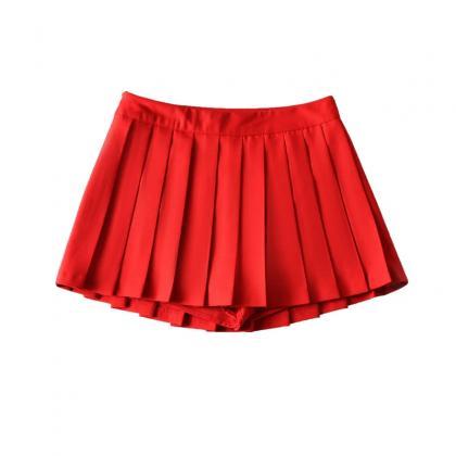 Womens Pleated Tennis Skirt With Built-in Shorts..