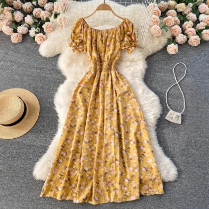 Off-shoulder Floral Print Summer Maxi Dress In..