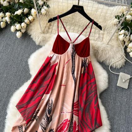 Womens Tropical Print Maxi Dress Summer Beachwear..