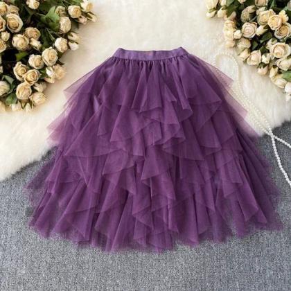 Womens Premium Tulle Midi Skirt In Various Colors