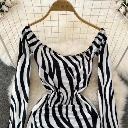 Womens Sleeveless Zebra Print Midi Summer Dress