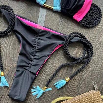 Patterned Halter Bikini Set main image 0
