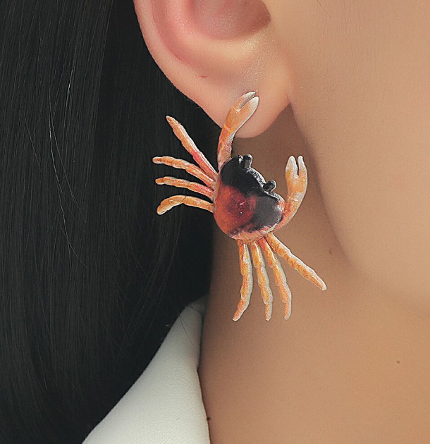 Personality Crab Earrings Korean Version Simple Cute Animal Playful Fashion Earrings Female