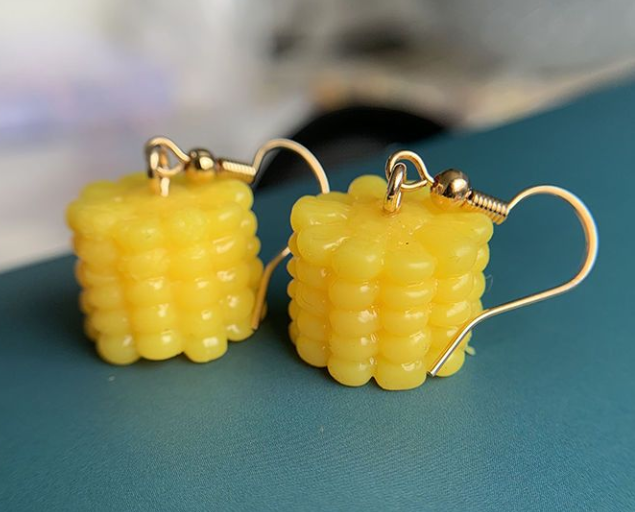 Corn Earrings Without Piercing Ear Clips Realistic Corn On The Cob Earrings