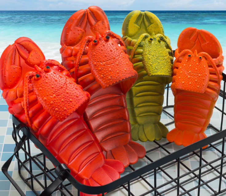 Family Slippers Men's And Women's Summer Creative Cute Crayfish Children's Slippers Wear Beach Sandals Outside The