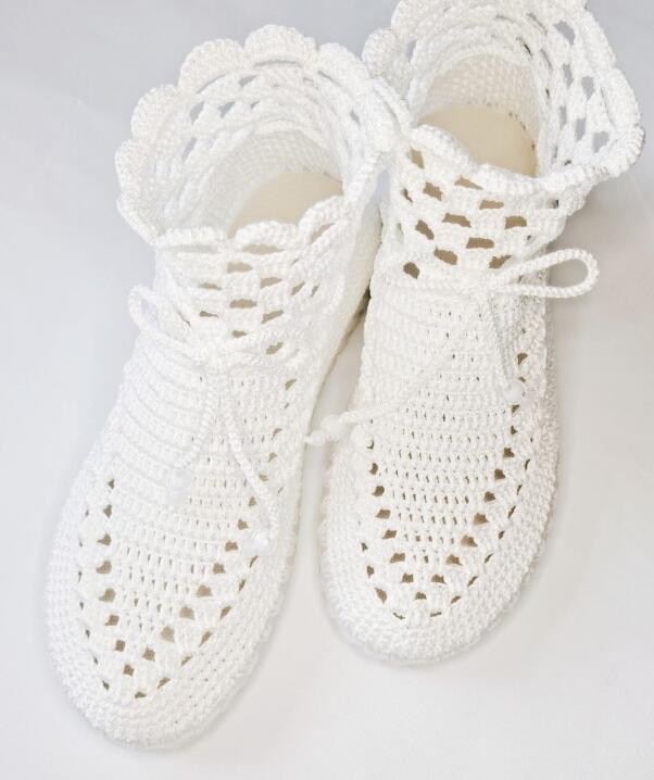 Hand-woven Shoes Summer Hollow-out Chicken Tail Flower Soft Sole Short Boots Finished Summer National Finished Shoes