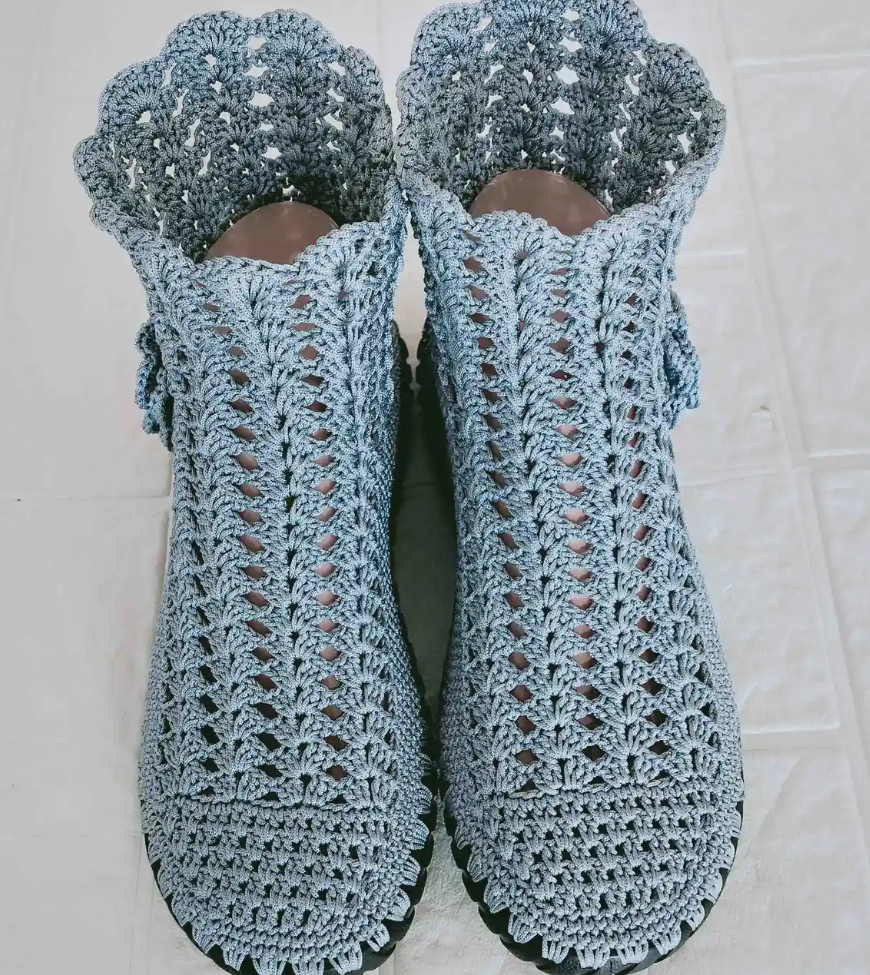 Pure Hand-crocheted, Comfortable Non-slip Thin Hollow Women's Shoes