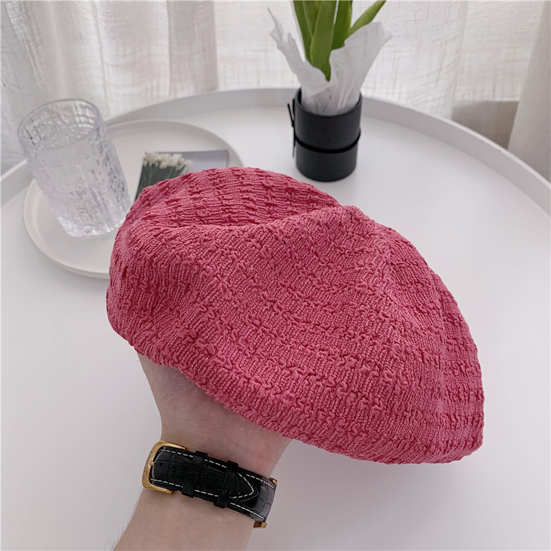 Simple Texture Grain Beret Women's Summer Hat