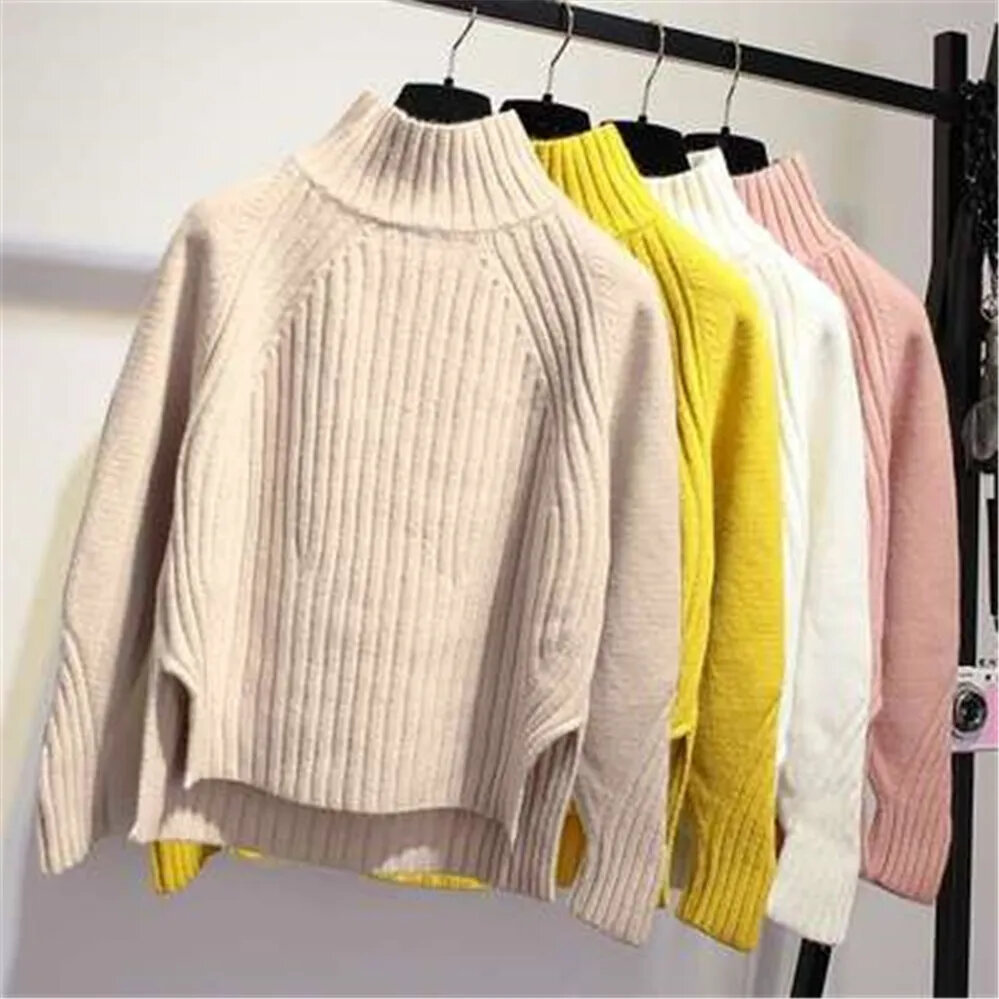 Korean Women Turtleneck Sweater Women Pullover Knitted Jumper Long Sleeve Female Casual Sweater Autumn Winter Clothes
