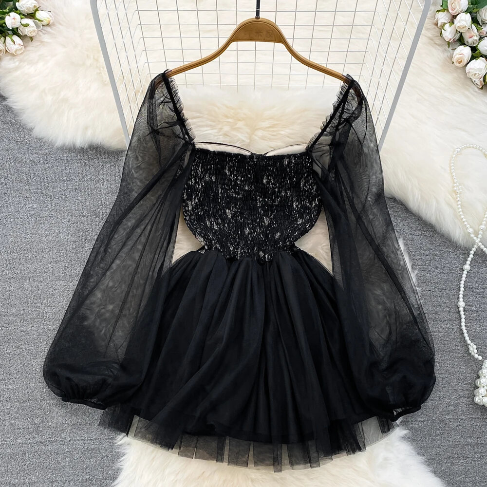 chinese dress ladies Dewlily Summer Dress Korean Fashion Teens 20s 30s Cute Leg-lengthening Date  Gathered Tiered Ruffled Sleeves Casual Pretty A-line main image 1