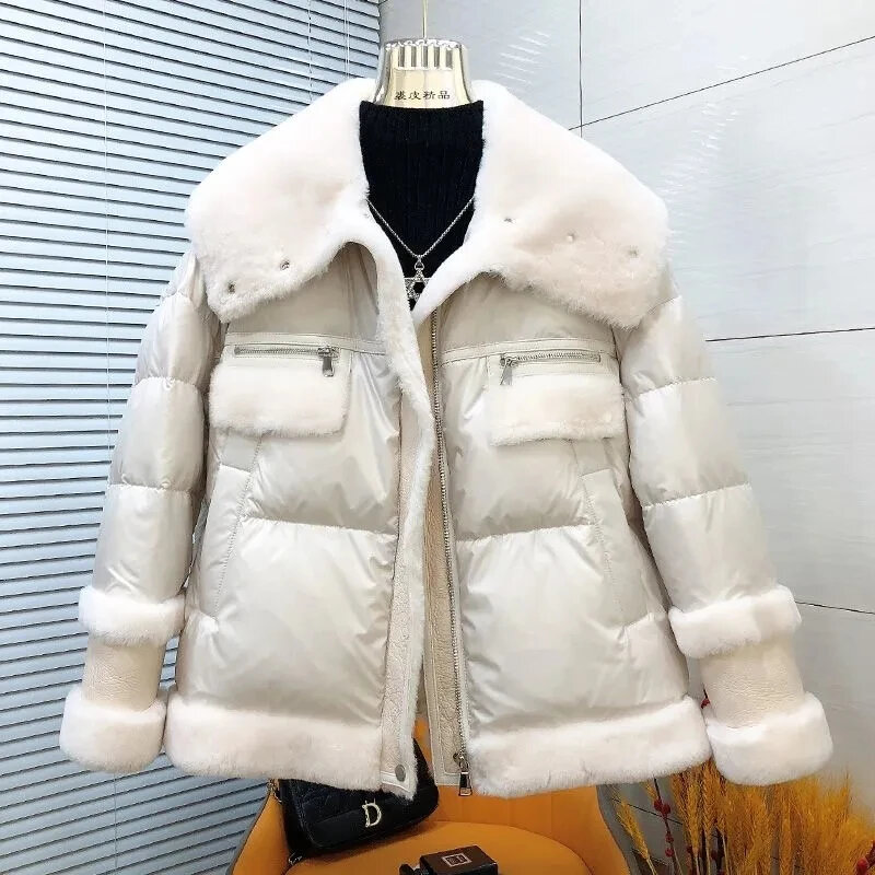 Women's Parka Coat Autumn/winter Standing Collar Down Cotton Splice Jacket Female Loose Warm Short Overcoat Streetwear