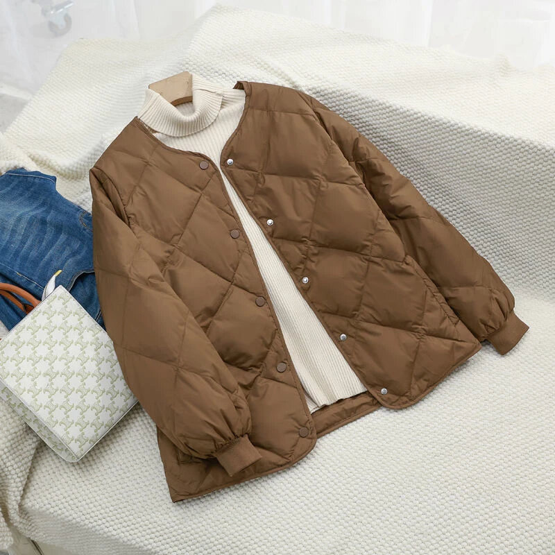 Autumn Winter Thicken Female Warm Short Parka Women Casual Solid Color Loose Puffer Stand Collar Coat Jackets Outwear
