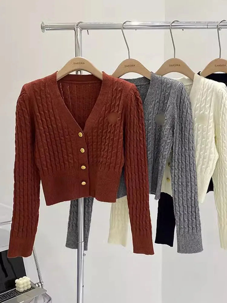 Casual Knitted Sweaters For Women Cardigan Streetwear Korean Fashion