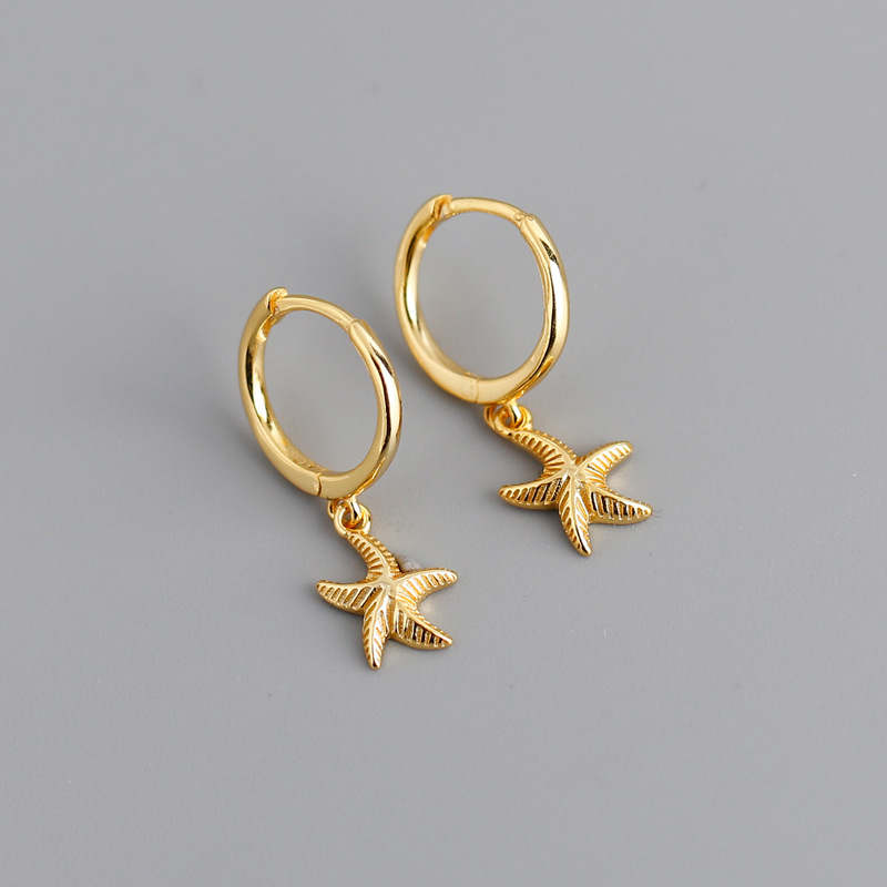 Sterling Silver Earring Personality Starfish S925 Sterling Silver Earring Stud