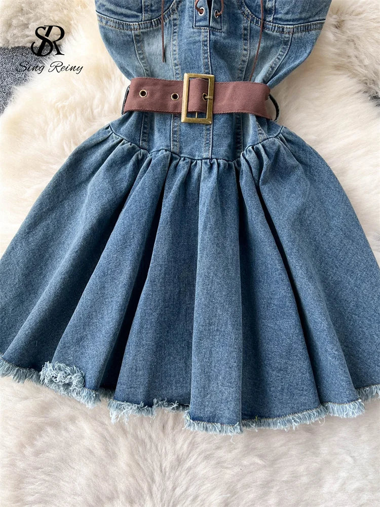 Corset Belted Shirt Dress