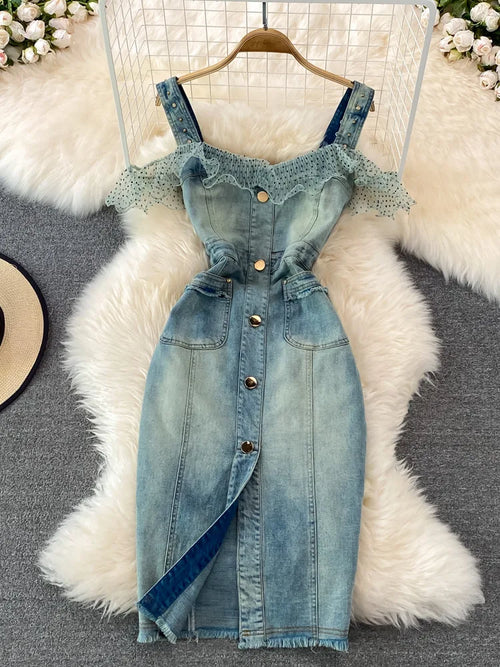 WESTWOOD CHARM DENIM MINI DRESS