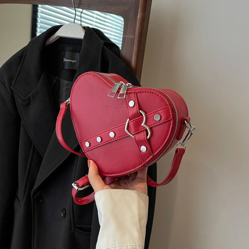 Red heart shaped crossbody bag hotsell