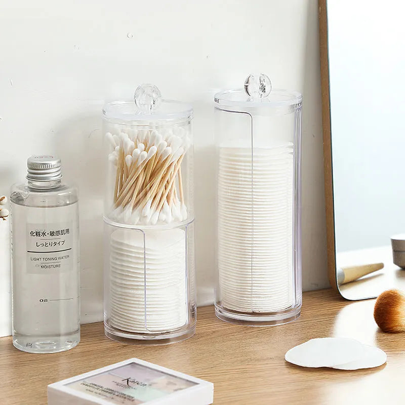 Acrylic Cotton Pad And Swab Storage Containers