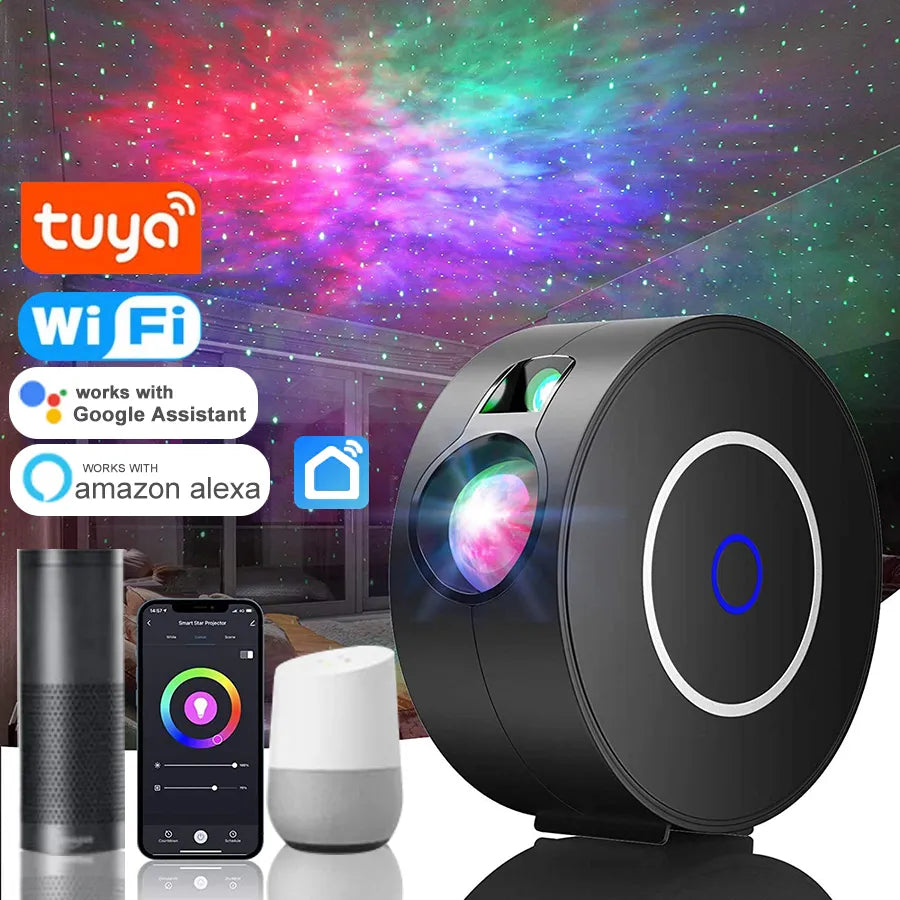 Smart Wifi Galaxy Projector With Voice Control Compatibility