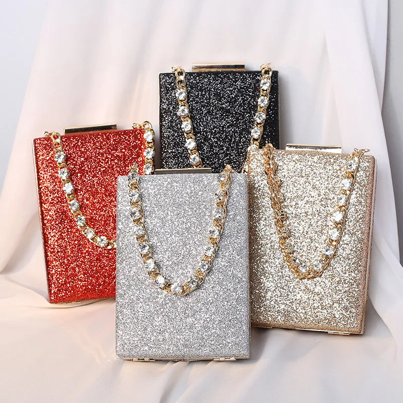 Glittering Evening Clutch Bags With Crystal Embellishments