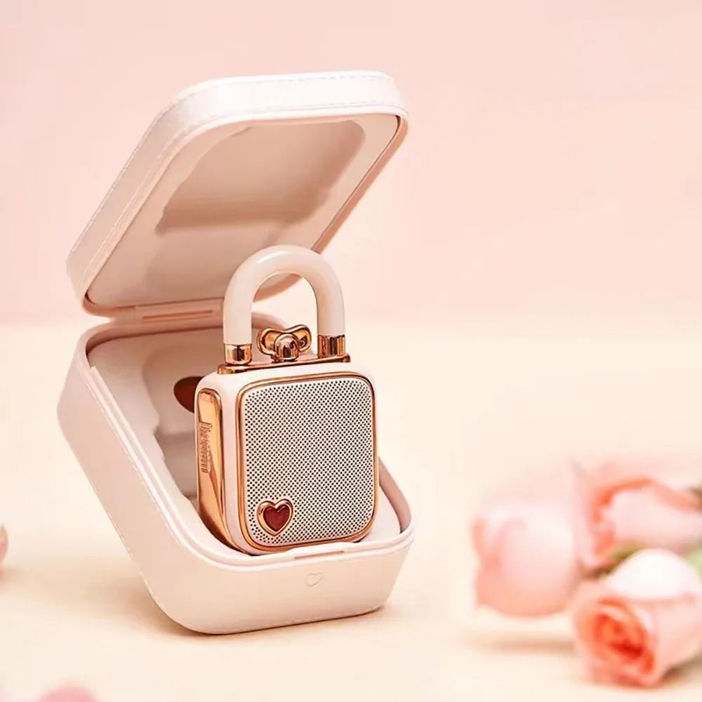 Portable Rose Gold Bluetooth Speaker With Charging Case