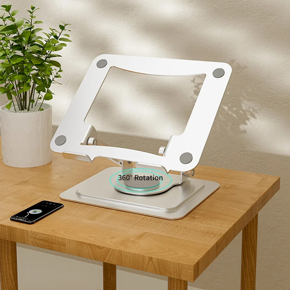 Adjustable 360 Rotating Laptop Stand With Phone Holder