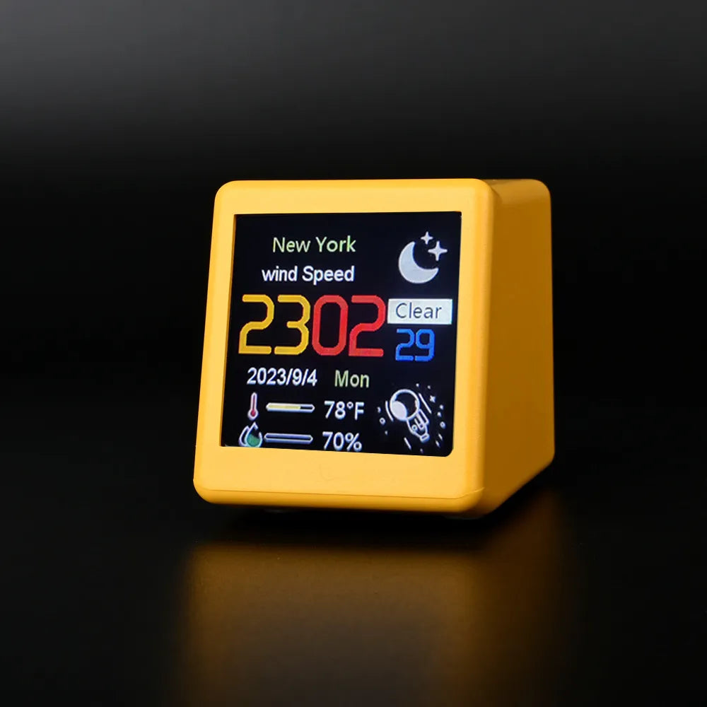 Compact Digital Weather Station Clock With Color Display