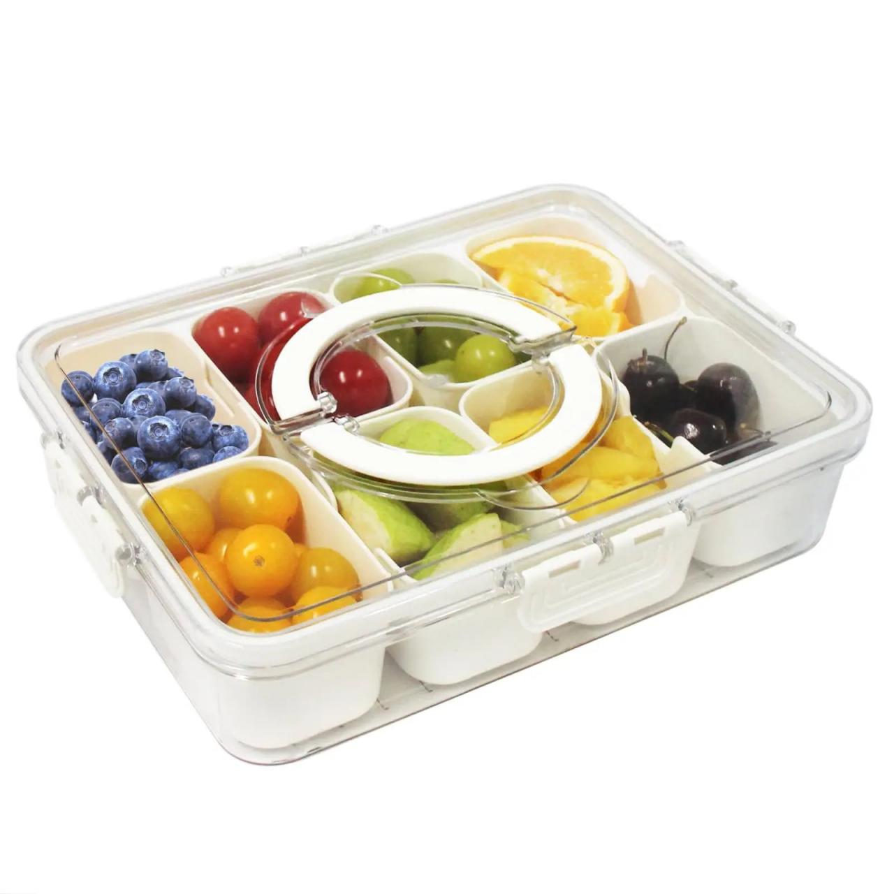 Bento-style Lunch Box With Compartments And Lids