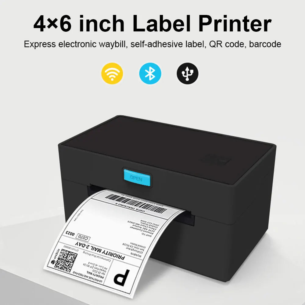 Wireless 4x6 Thermal Label Printer Qr Barcode Connectivity