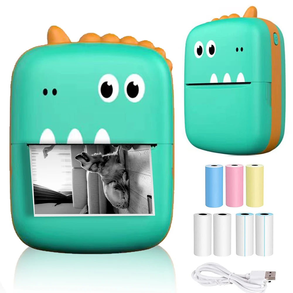 Cute Dinosaur-themed Mini Instant Print Camera For Kids