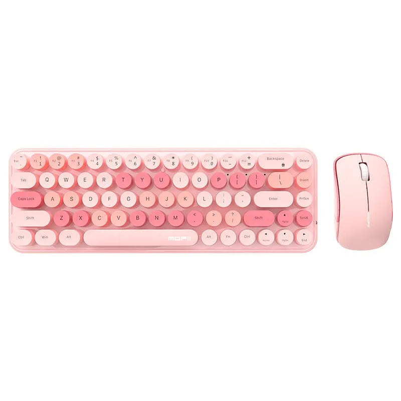 Wireless Pink Keyboard And Mouse Combo Slim Design