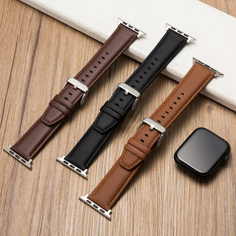Genuine Leather Smartwatch Band Strap In Various Colors