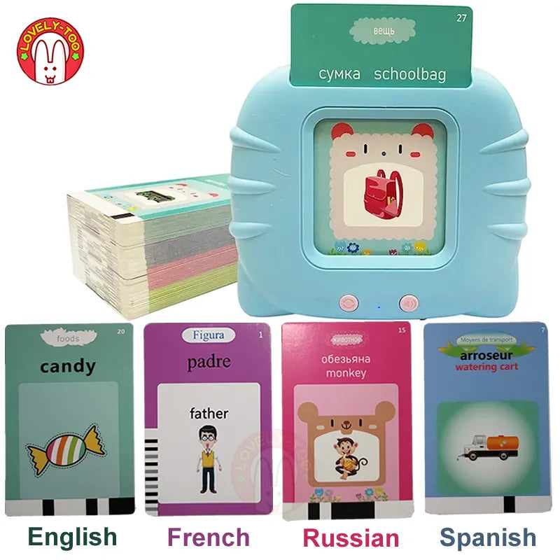 Kids 4-language Educational Flashcards Learning Toy Set