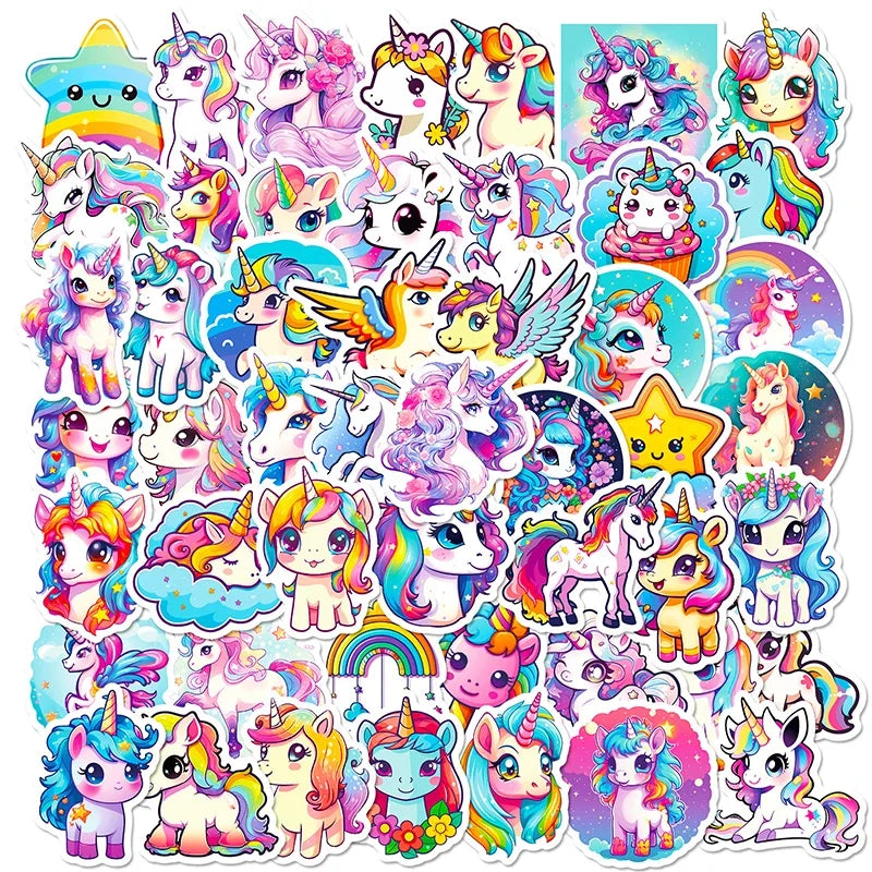 Colorful Unicorn And Pegasus Stickers Set For Kids