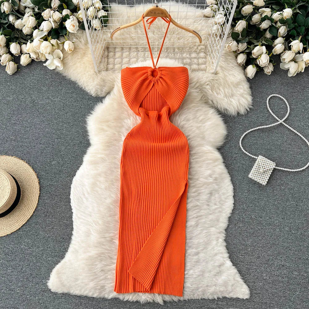 knee length dresses for ladies Petal and Pup Women's Mila Halterneck Maxi Dress main image 1