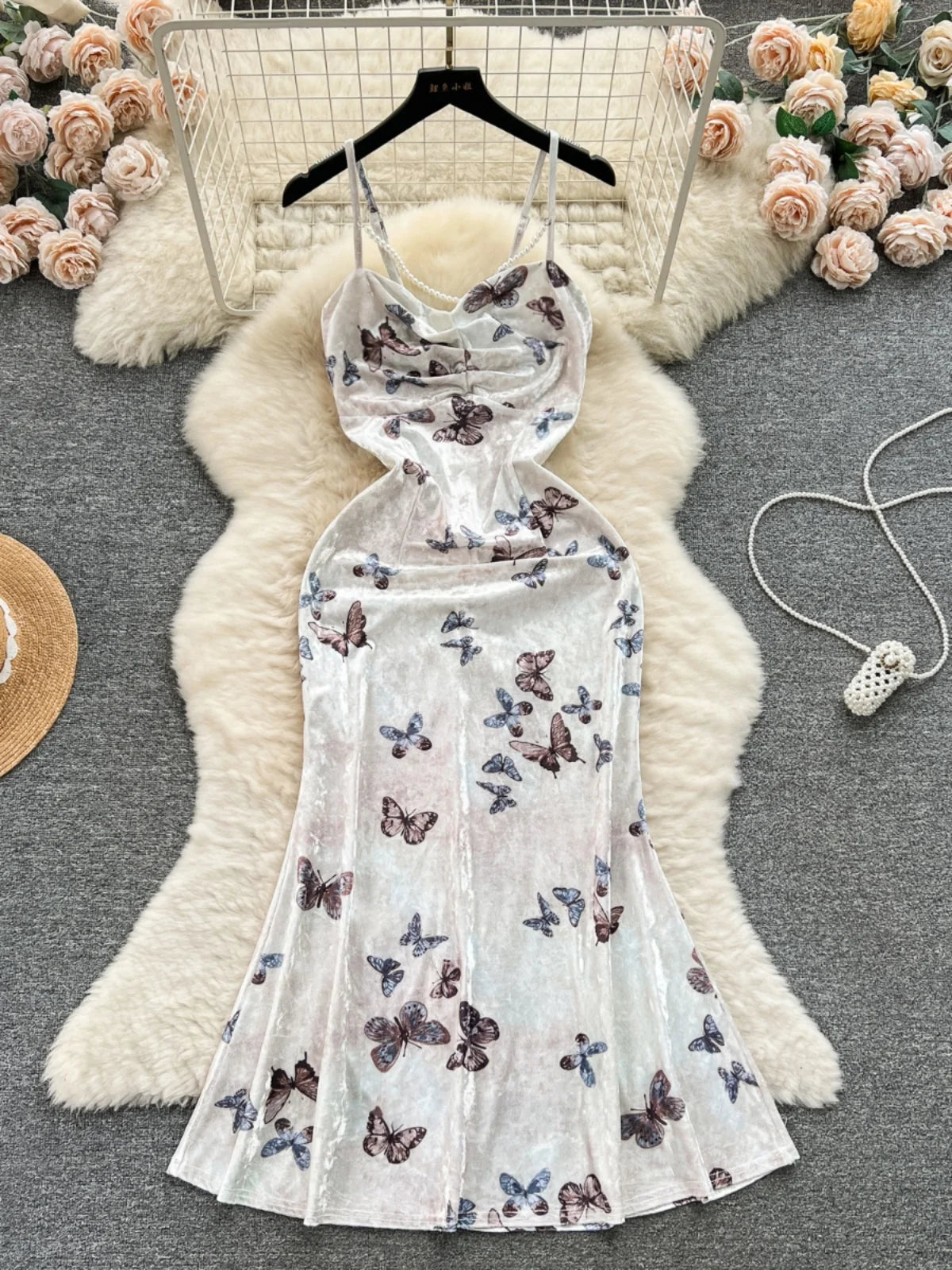 Womens butterfly print dress on sale