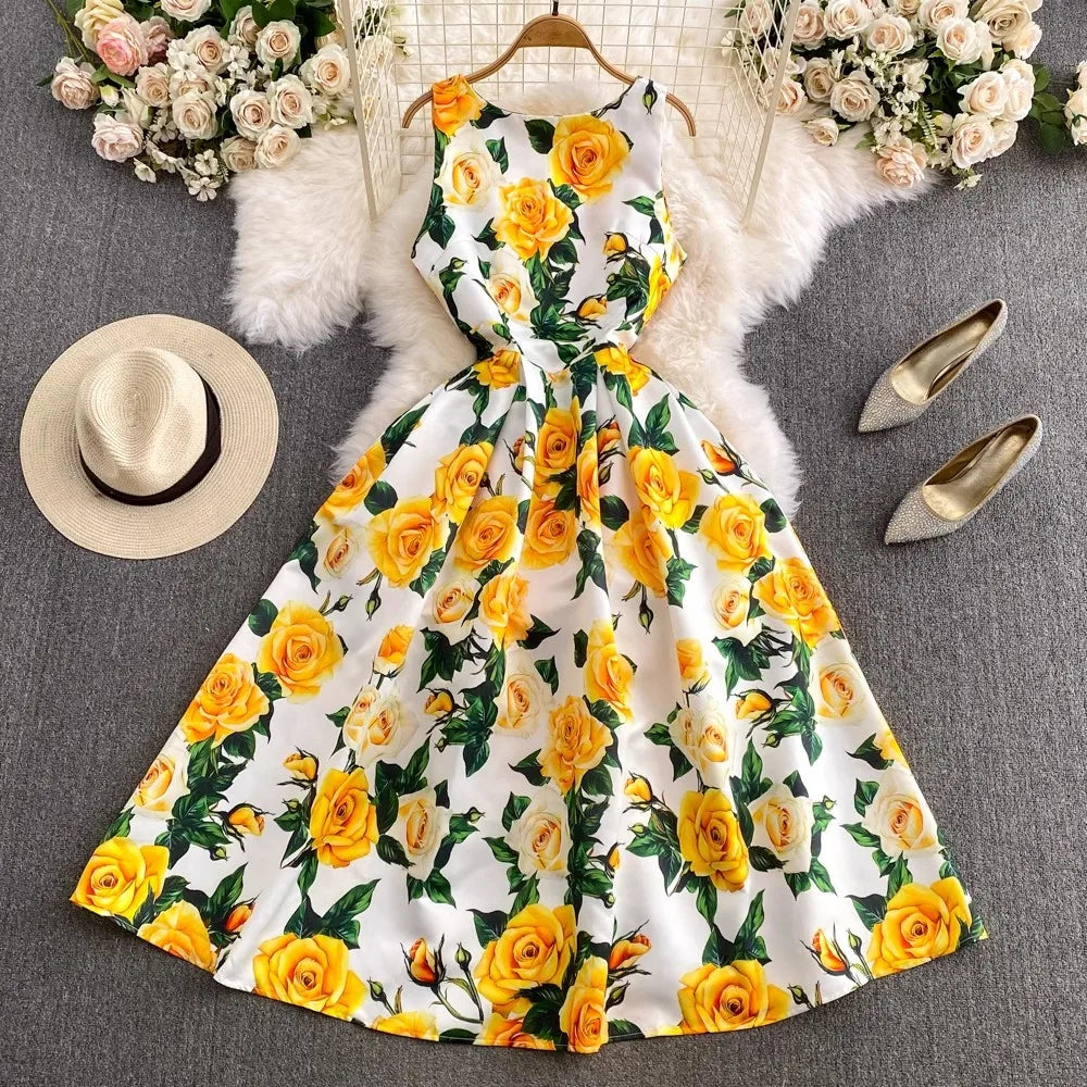 knee length dresses for ladies Ladies Short Floral Print Summer Dress Women Butterfly Sleeve Casual  Ruffles Party Beach Mini Women Dress main image 1
