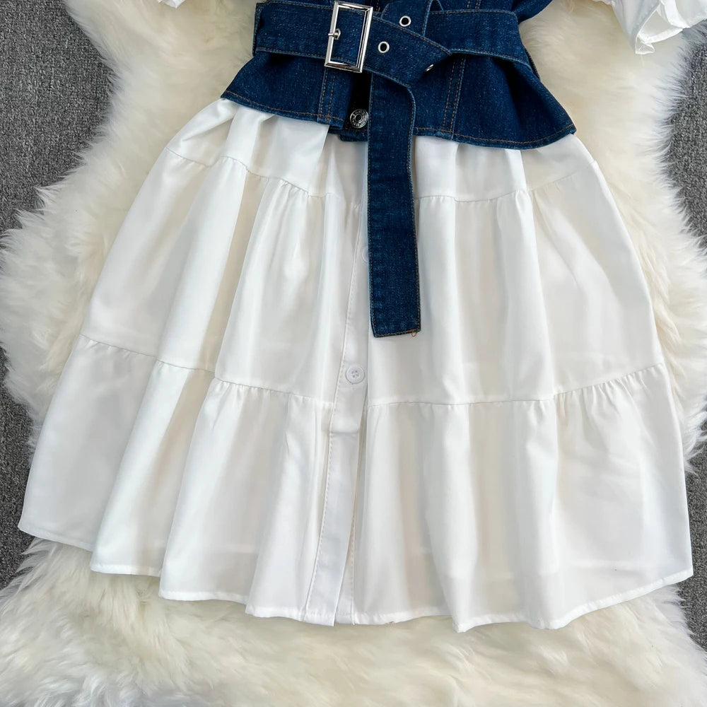 white christmas dresses Corset Shirt Dress main image 0