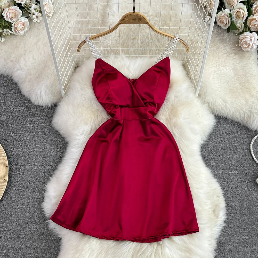 Elegant Wine Red Belted Pencil Midi Dress main image 1