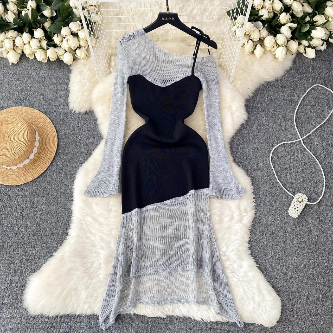 rib knit wrap dress Petal and Pup Women's Nova Wrap Knit Midi Dress main image 0