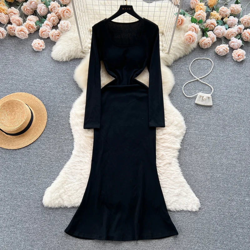 Elegant Long Sleeve Royal Blue Velvet Dress on Luulla