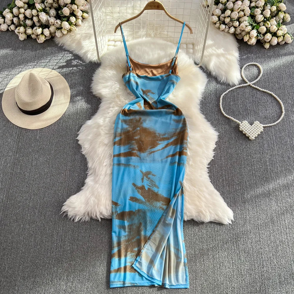 tie dye halter neck dress Claudia Halter Tie Dye Dress