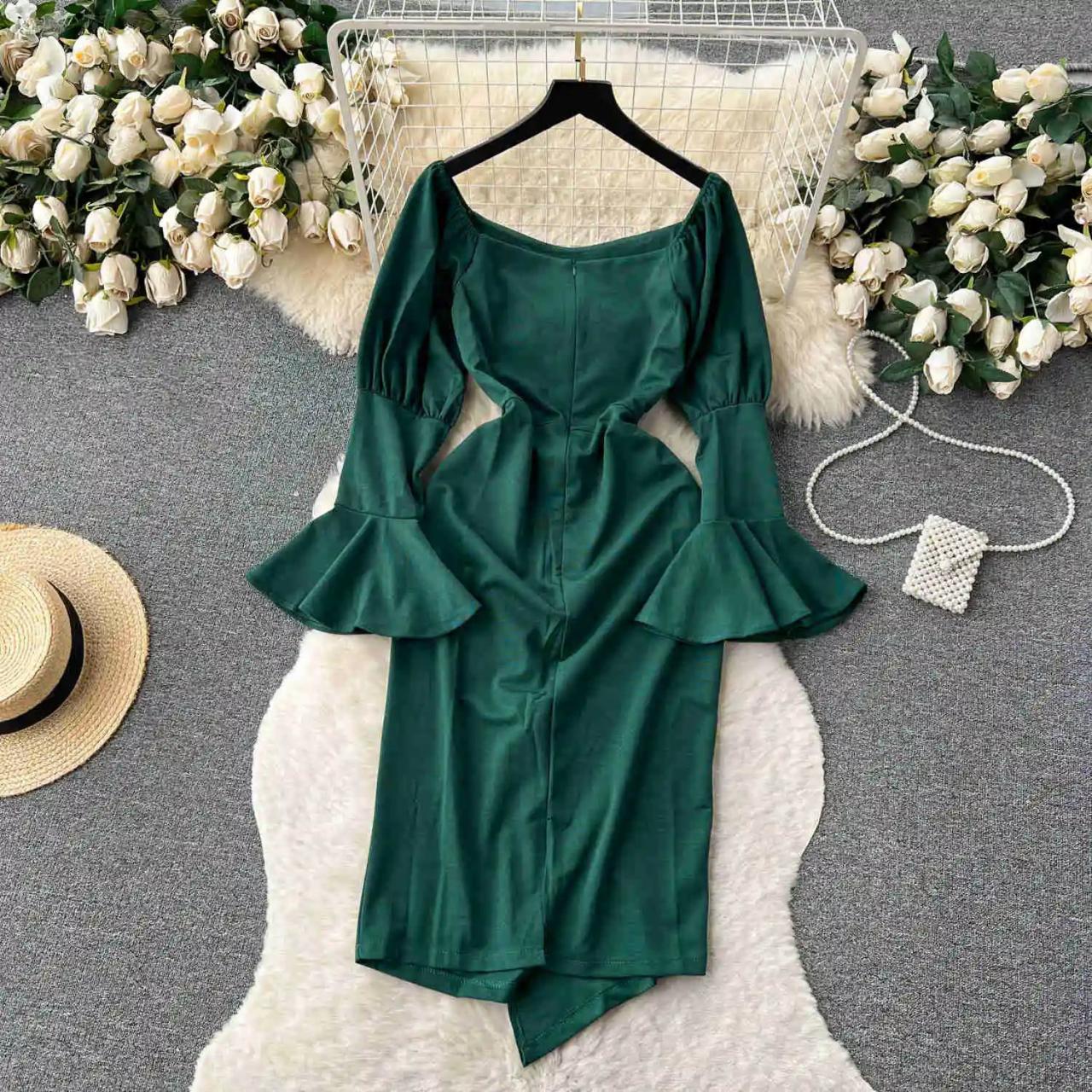 green emerald velvet dress Modern Long Dark Green Mermaid Off-The-Shoulder Lace Evening Prom Dresses with Long Sleeves main image 0