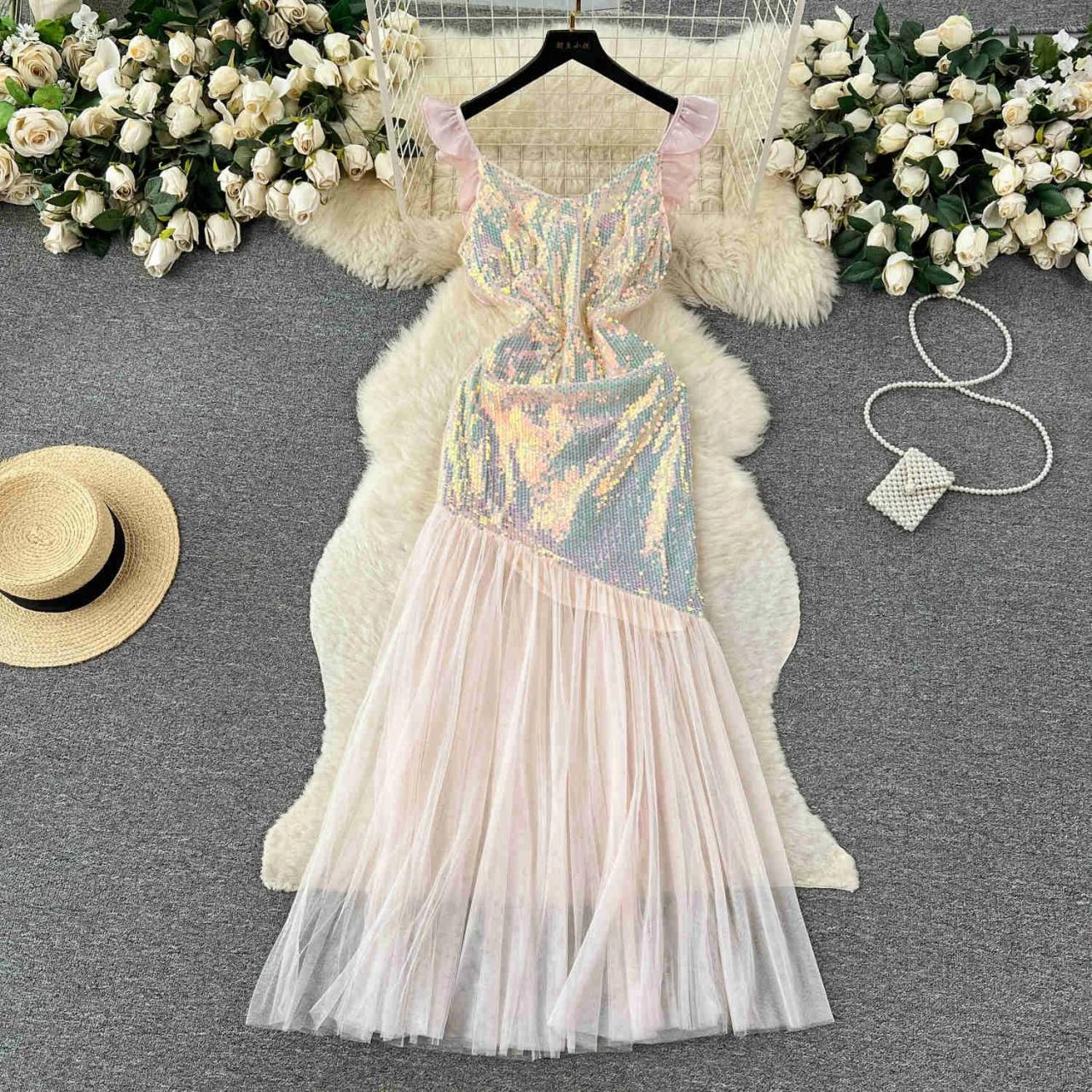 Sequin top tulle skirt online