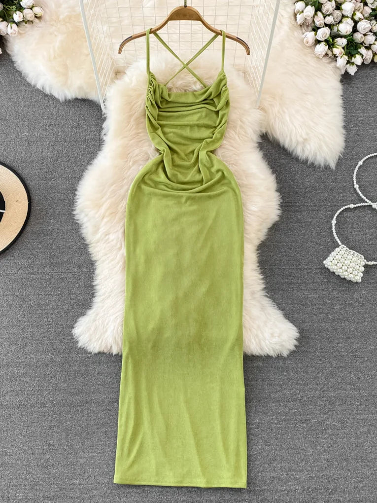green emerald velvet dress Marissa Formal Satin Cowl Neck Dress main image 0
