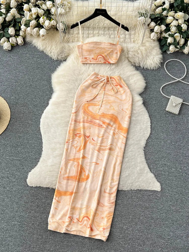 satin marble dress Quiz Brown & Cream Marble Watercolour Satin Midaxi Dress