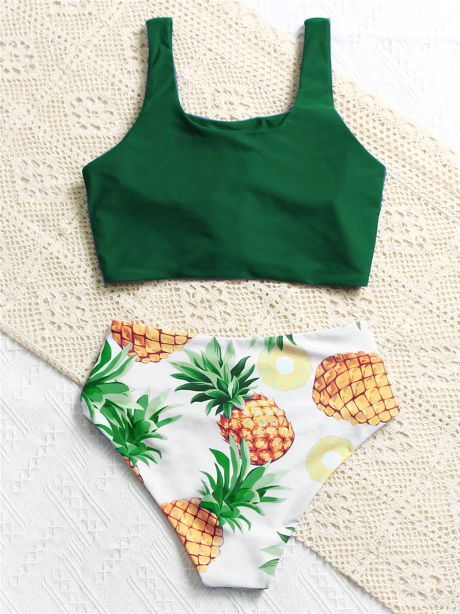 Women’s Strapless Swimsuit - Pineapple Paradise - Hibiscus Blush main image 1