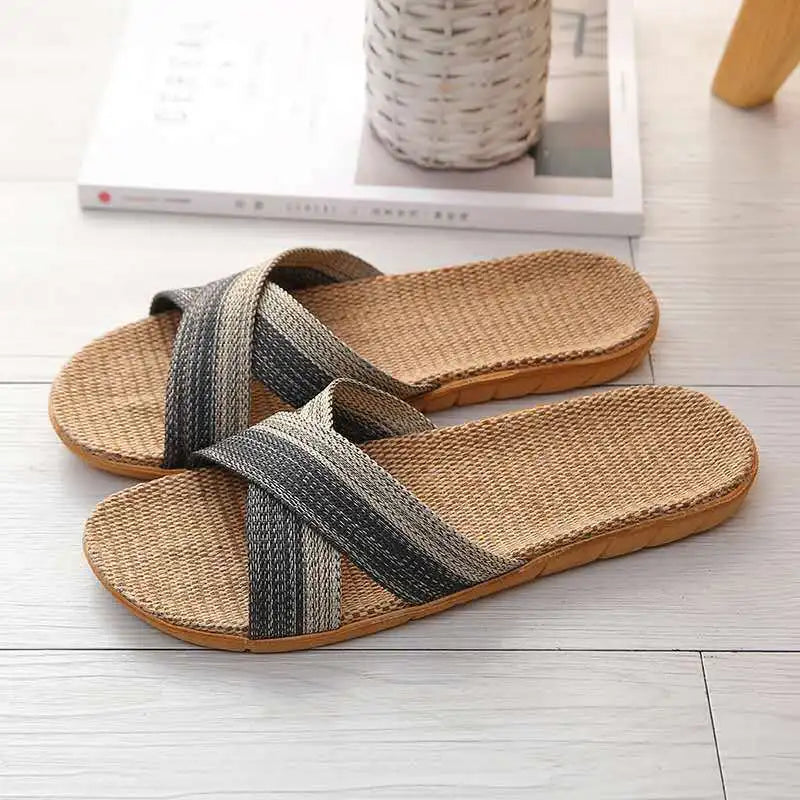Comfortable Natural Fiber Cross Band Sandals on Luulla