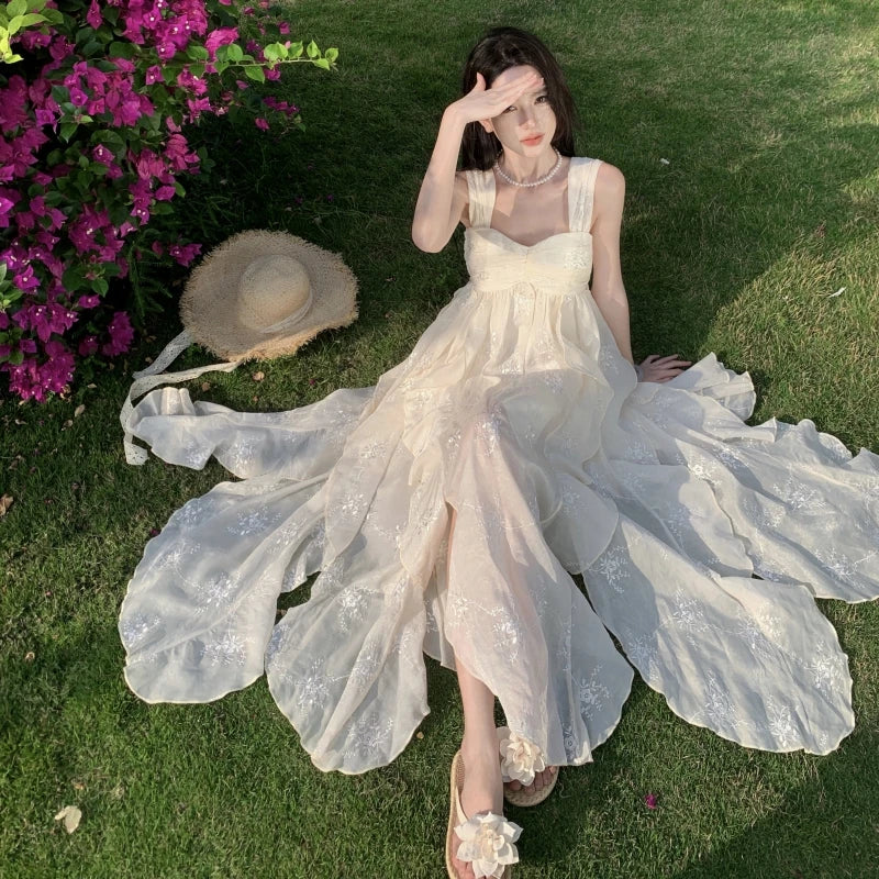 Chiffon Flattering Summer Ethereal Red Dress