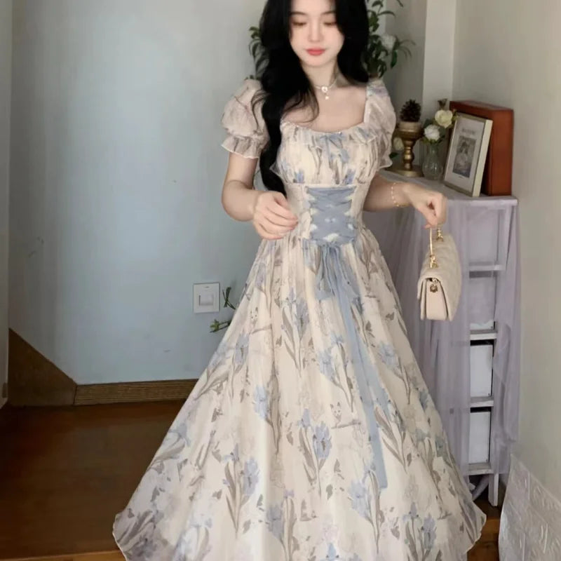 sachin and babi light blue dress LTS Tall Women's Navy Blue Lace Chiffon Maxi Dress main image 0
